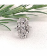 18k White Gold 3/4ct TW Genuine Natural Diamond Filigree RIng Size 6.5 (... - $2,107.71