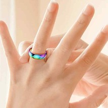 Fashion Colorful Titanium Steel Ring with Small Puppy Footprints Size 6 - £14.10 GBP
