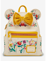 LOUNGEFLY DISNEY MINNIE MOUSE BOW COSPLAY FLORAL MINI BACKPACK~ WITH TAG... - £102.21 GBP