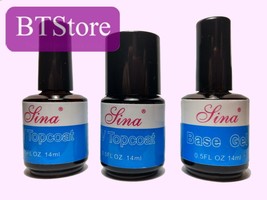 UV Top Coat Base Gel Cleanser Nail Art Tips Builder Acrylic no Wipe - $112.89 MXN+