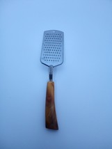 Grater Zester Cheese Garlic 10&quot; Stainless Steel Bakelite Swirl Handle - $9.25