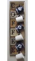 Coffee Mug Rack Vertical Wall-Mount Coffee Cup Holder Made from Barn Wood - £42.34 GBP