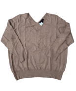 Lane Bryant 26 28 Double V neck brown lightweight sweater Top NWT - $453.83 MXN