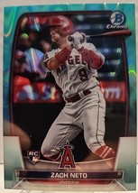 2023 Bowman Chrome Zach Neto /199 Aqua ray wave refractor  Angels - $9.50