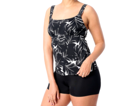 Kim Gravel x Swimsuits For All Tankini &amp; Bike Short Set- Poolside Palm, Plus 18 - £22.31 GBP