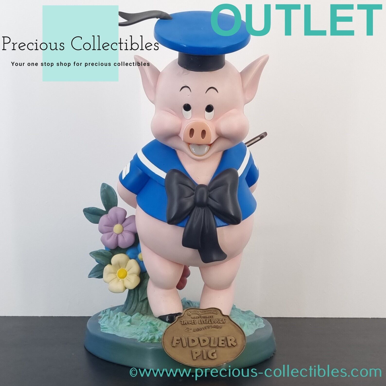 Primary image for Extremely rare! Fidler Pig statue. Three Little Pigs statue