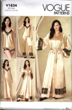 Vogue V1834 Misses 8 to 16 Robe, Slip, Camisole ans Pants UNCUT Sewing Pattern - £18.31 GBP