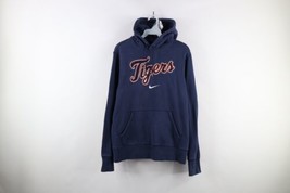 Vtg Nike Mens Medium Travis Scott Center Swoosh Detroit Tigers Baseball Hoodie - £62.02 GBP