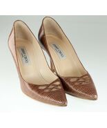 Jimmy Choo Marrone Lizard Pelle Ritaglio Pompe Misura 37.5 Carino - $5,728.99 MXN