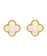 Van Cleef &amp; Arpels Vintage Alhambra 18K Yellow Gold Mother Of Pearl Earr... - $3,100.00