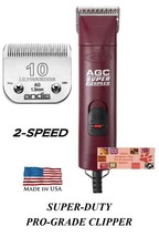 Andis Super Agc 2-Speed Clipper SET&amp;10 Ultraedge Blade*Pet Dog Horse Grooming - £209.27 GBP