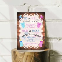 Personalized He or She Gender Reveal Invitation - £7.98 GBP