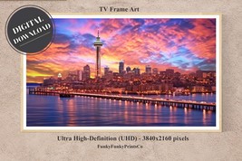 Samsung FRAME TV Art - Colorful Seattle Skyline, 4K (16x9) | DIGITAL Dow... - £2.78 GBP