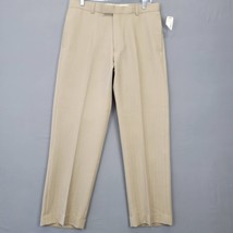 Michael Brandon Men Pants Size 34 Brown Print Chino Classic Flat Front S... - $12.24