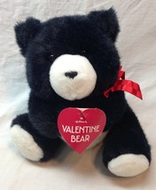 Hallmark Cute Soft Black & White Bear W/ Red Bow 8" Plush Stuffed Animal Toy - $16.34