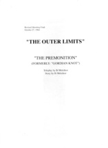 1965&#39;s THE OUTER LIMITS: THE PREMONITION repro TV series script - $30.82 CAD