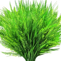 Artificial Plants Outdoor, 22 Pcs Artificial Ferns Outdoor Plants Uv, Green - £26.30 GBP