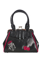Nashville Skeleton Rose Microphone Gothic Rockabilly Handbag Purse - £65.82 GBP