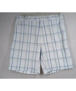 NWT Champions Tour Men&#39;s White &amp; Blue Plaid Golf Shorts Size 34 - $24.74