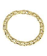 Men&#39;s Mariner Curb Link  Bracelet 14k Solid Yellow Gold Handmade 20.9 Gr... - £1,416.85 GBP