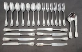 Vtg Set 23 Pcs Supreme Cutlery Towle Silver Plate ENGLISH SHELL - £58.83 GBP