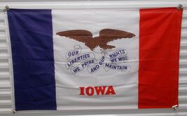 Iowa State Flag 3' x 5' Ft Nylon Premium Outdoor Embroidered Blue Red White - $34.60