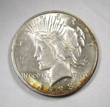 1923 Silver Peace Dollar UNC Coin w/ Nice Toning AN238 - $68.31