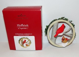 Lovely 2021 Hallmark Nature&#39;s Sketchbook Christmas Cardinals 8TH Ornament In Box - £23.73 GBP