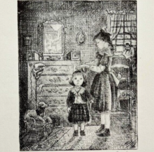1939 Lauren Ford Early Rising Art Drawing Print Antique Treasury Collection - £26.74 GBP