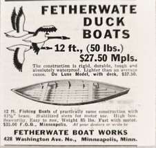 1939 Print Ad Fetherwate Duck Boats 12-Ft 50-LBS, Minneapolis,Minnesota - $8.26