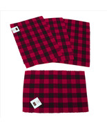 Madison Buffalo Check Red &amp; Black Place Mats Set 4 Aprox 13x18 inches - £23.79 GBP