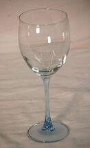 An item in the Pottery & Glass category: Water Wine Goblet Clear Glass Light Blue Hue Stem Replacement Unknown 8"
