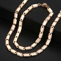 Bracelet Necklace Jewelry Set for Women Light Marina Stick Chain 585 Rose Gold W - £11.04 GBP