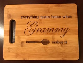 everything tastes better when Grammy makes it - Laser Engraved Cutting Board - £23.16 GBP+