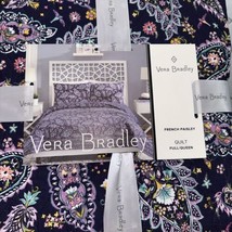 VERA BRADLEY FRENCH PAISLEY PURPLE 1pc F/QUEEN QUILTED QUILT NIP Beautif... - $90.88