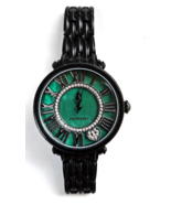 Judith Ripka Women&#39;s Black &amp; Green CZ Stainless Steel Watch 6.5&quot; - $254.10 CAD