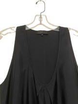 Hatch Maternity Sleeveless Satin Tank Top Blouse One Size Black Pleated V-neck - £31.15 GBP