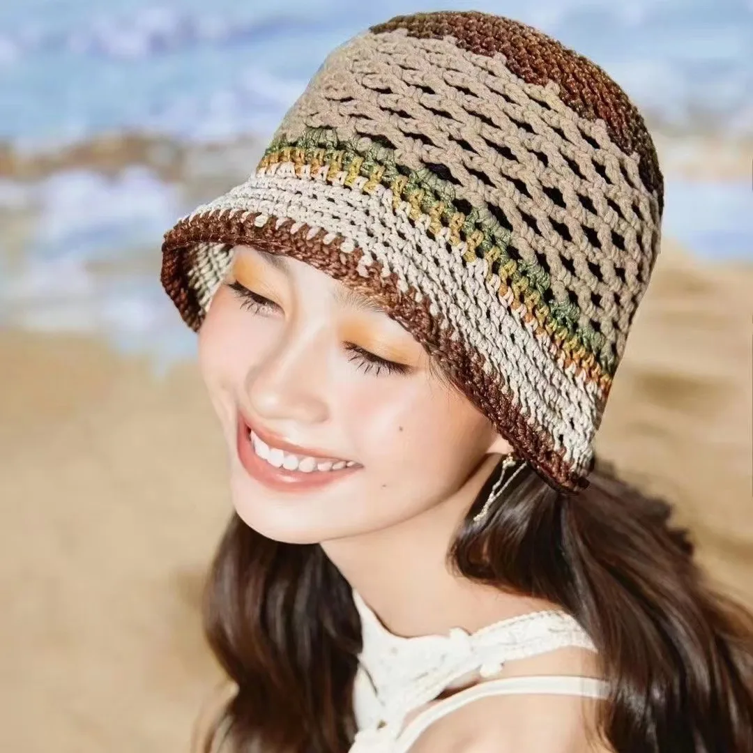 D out fisherman hat for women summer sun protection straw hat bucket hat vacation beach thumb200