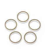 10 Ring Charms Antiqued Bronze Linking Rings Textured Pendants Large Rin... - $4.94