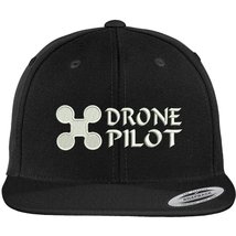 Trendy Apparel Shop Drone Pilot Aviator Embroidered Flat Bill Snapback Baseball  - £19.80 GBP