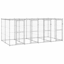 Outdoor Dog Kennel Galvanised Steel with Roof 9.68 m² - £427.07 GBP