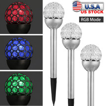 3 Solar Led Ground Light Ball Rgb Lamp Waterproof Outdoor Garden Yard Pa... - $33.99