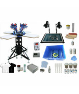 Updated 4Color4Station Screen Printing Kit Press Printer Exposure Ink DI... - $1,894.54 CAD