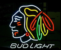 New Bud Light Chicago Blackhawks Beer Bar Neon Sign 24&quot;x20&quot; - £200.45 GBP