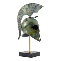 Large Helmet of Goddess Athena Minerva Real Bronze Metal Art Sculpture H... - $575.03