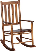 Coaster Home Furnishings Slat Back Wooden Golden Brown Rocking Chair - £94.94 GBP