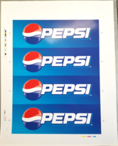 Pepsi Ball Logo Art Work Quad Stacked 2000s Preproduction Advertising Large - $18.95