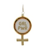 GIRL POWER CHRISTMAS TREE ORNAMENT 3.5&quot; Glass Equal Rights Female Empowe... - $14.95