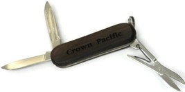 Stainless Steel Multi Tool Folding Pocket Knife Key Chain &quot;Crown Pacific&quot; - £11.66 GBP