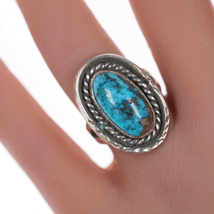 sz7 Native American silver and turquoise vintage ring 1 - $74.25